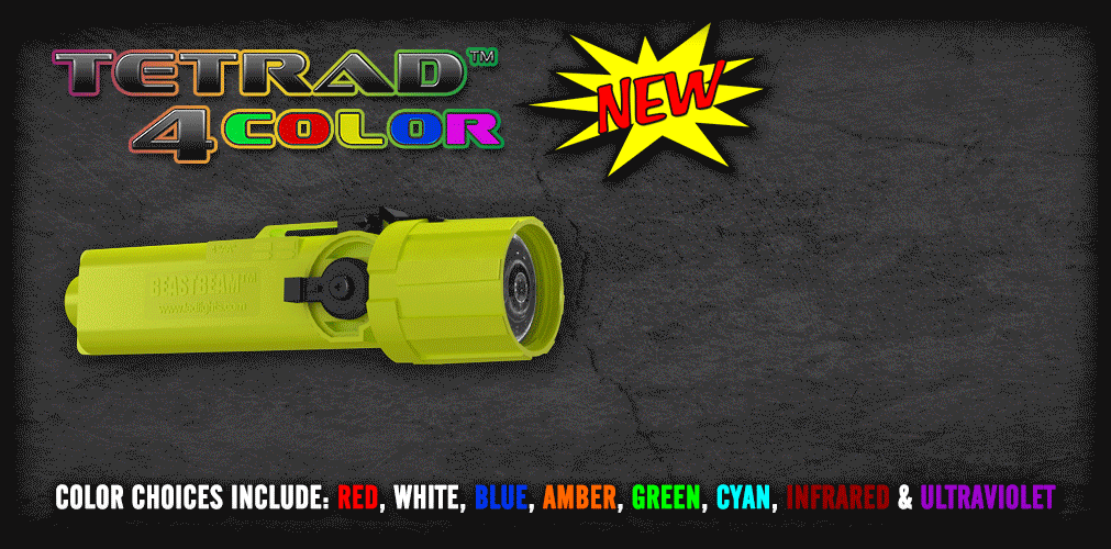 LEDLights NEW TETRAD™ 4 Color™ Flashlight, Traffic Wand & Signal Light ALL-IN-ONE!!